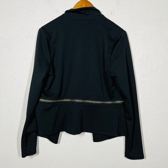Mossimo Open Front Zippered Cardigan Long Sleeve Black - L - Picture 5 of 5